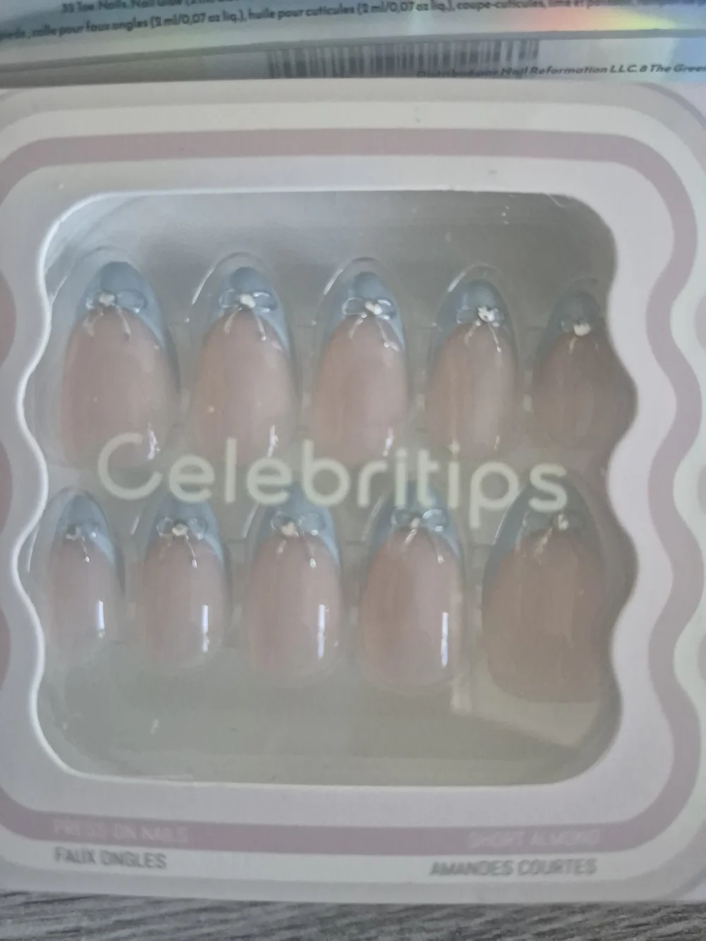 Nail Reformation Light Blue Crystal Press-On Toenails/ Celebrity TIPS Nails